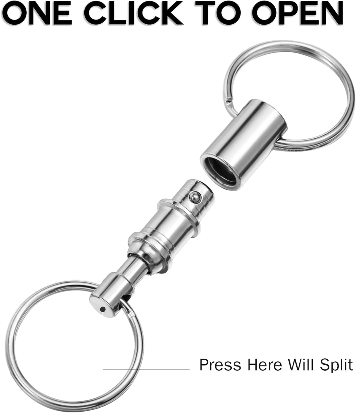 Quick-Release Stainless Steel Keychain Set – 2-Pack