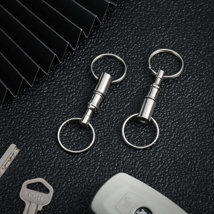 Quick-Release Stainless Steel Keychain Set – 2-Pack
