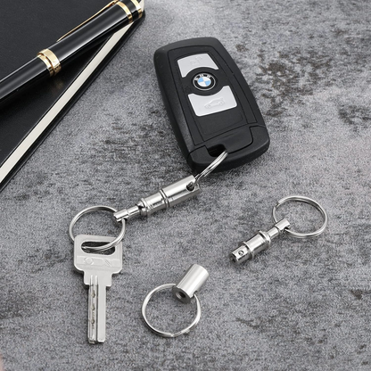 Quick-Release Stainless Steel Keychain Set – 2-Pack