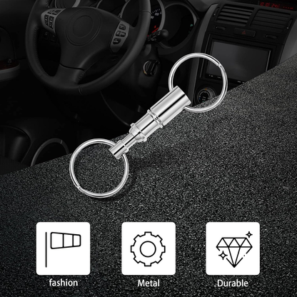 Quick-Release Stainless Steel Keychain Set – 2-Pack
