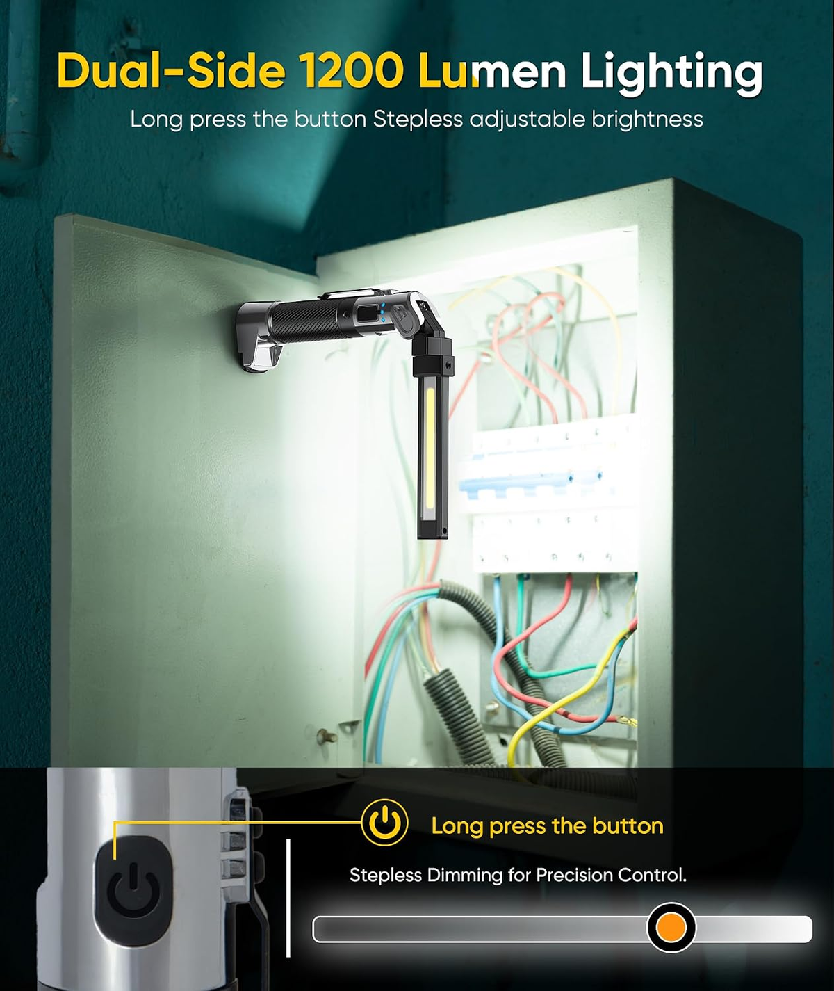 HOTLIGH Rechargeable Magnetic Work Light – 1200 Lumens