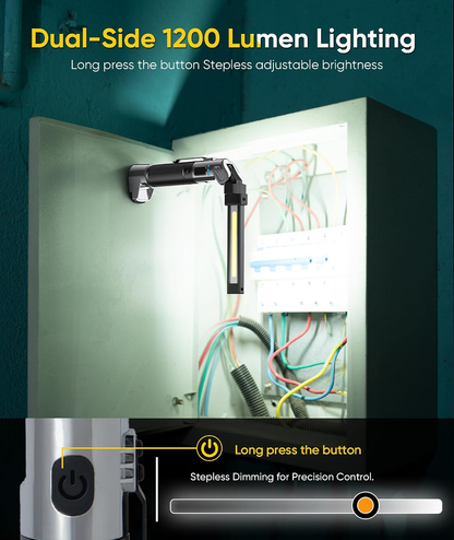HOTLIGH Rechargeable Magnetic Work Light – 1200 Lumens