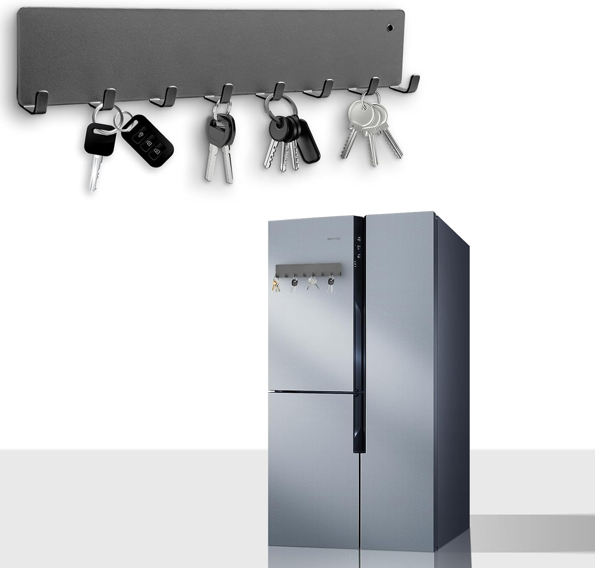 Heavy-Duty Magnetic Key Holder – No-Drill Organizer for Fridge, Garage & Home
