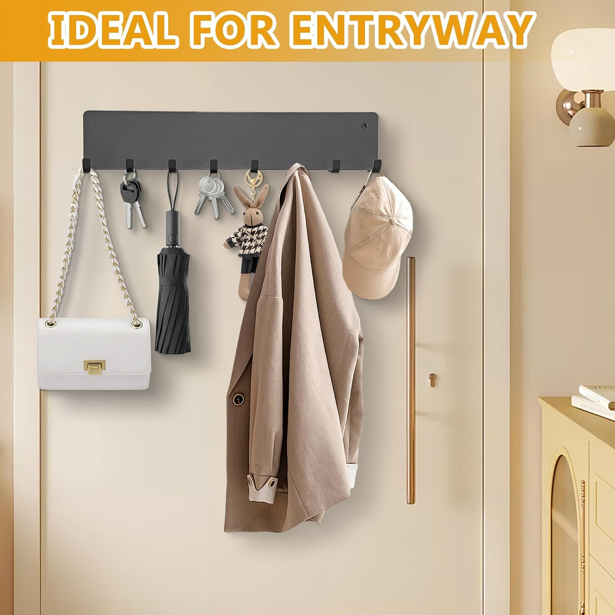 Heavy-Duty Magnetic Key Holder – No-Drill Organizer for Fridge, Garage & Home