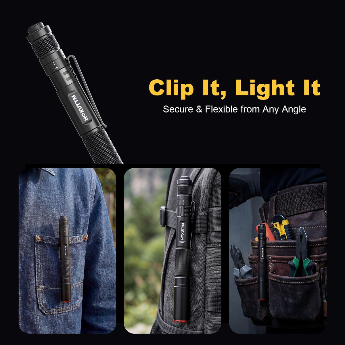 Hoxutym Rechargeable EDC Pen Flashlight
