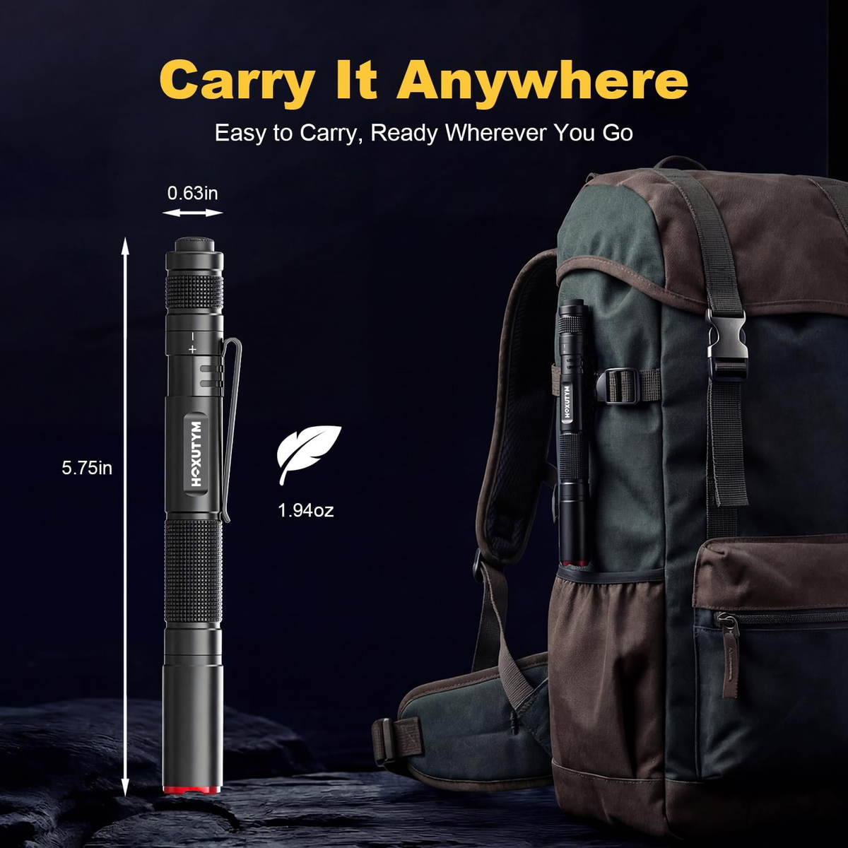 Hoxutym Rechargeable EDC Pen Flashlight