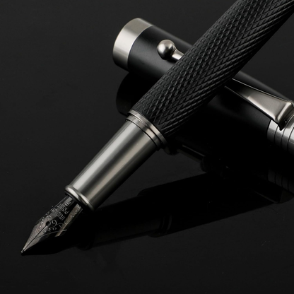 Luxury Black & Gold Dragon-Scale Fountain Pen Set