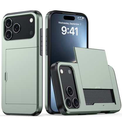 Case for Iphone 17 Pro Max 16 Pro Max 15 Pro 15 14 13 12 Wallet Card Holder Slide Slot Slim Hard PC Heavy Duty Protective Covers