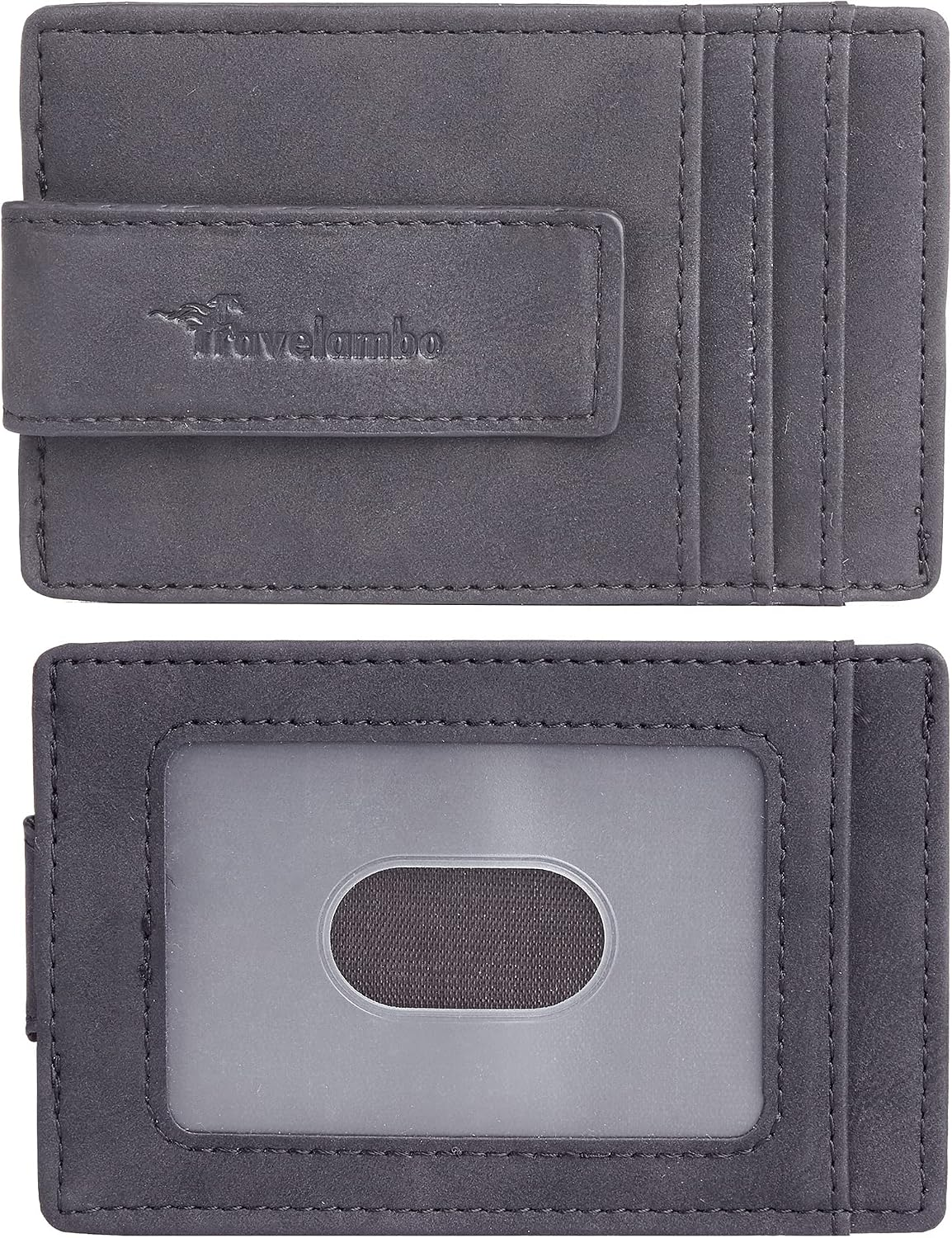 Slim RFID Leather Money Clip Wallet