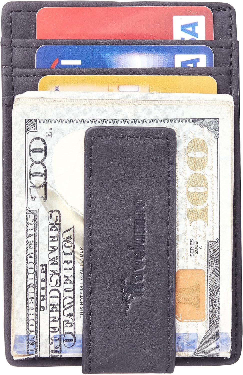 Slim RFID Leather Money Clip Wallet