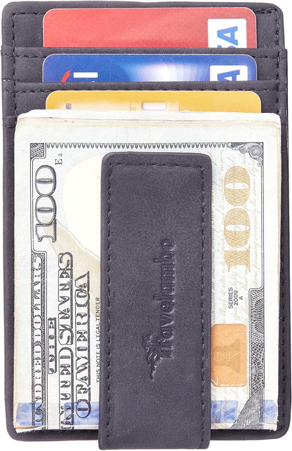 Slim RFID Leather Money Clip Wallet