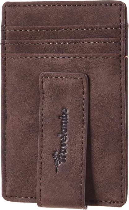 Slim RFID Leather Money Clip Wallet