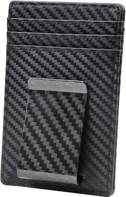 Slim RFID Leather Money Clip Wallet