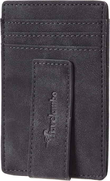 Slim RFID Leather Money Clip Wallet