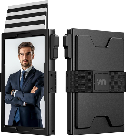 Slim RFID Metal Wallet with Pop-Up Card Holder