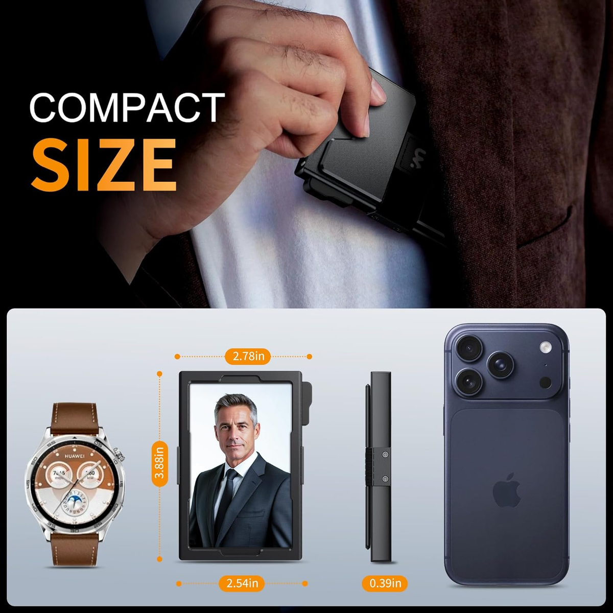 Slim RFID Metal Wallet with Pop-Up Card Holder