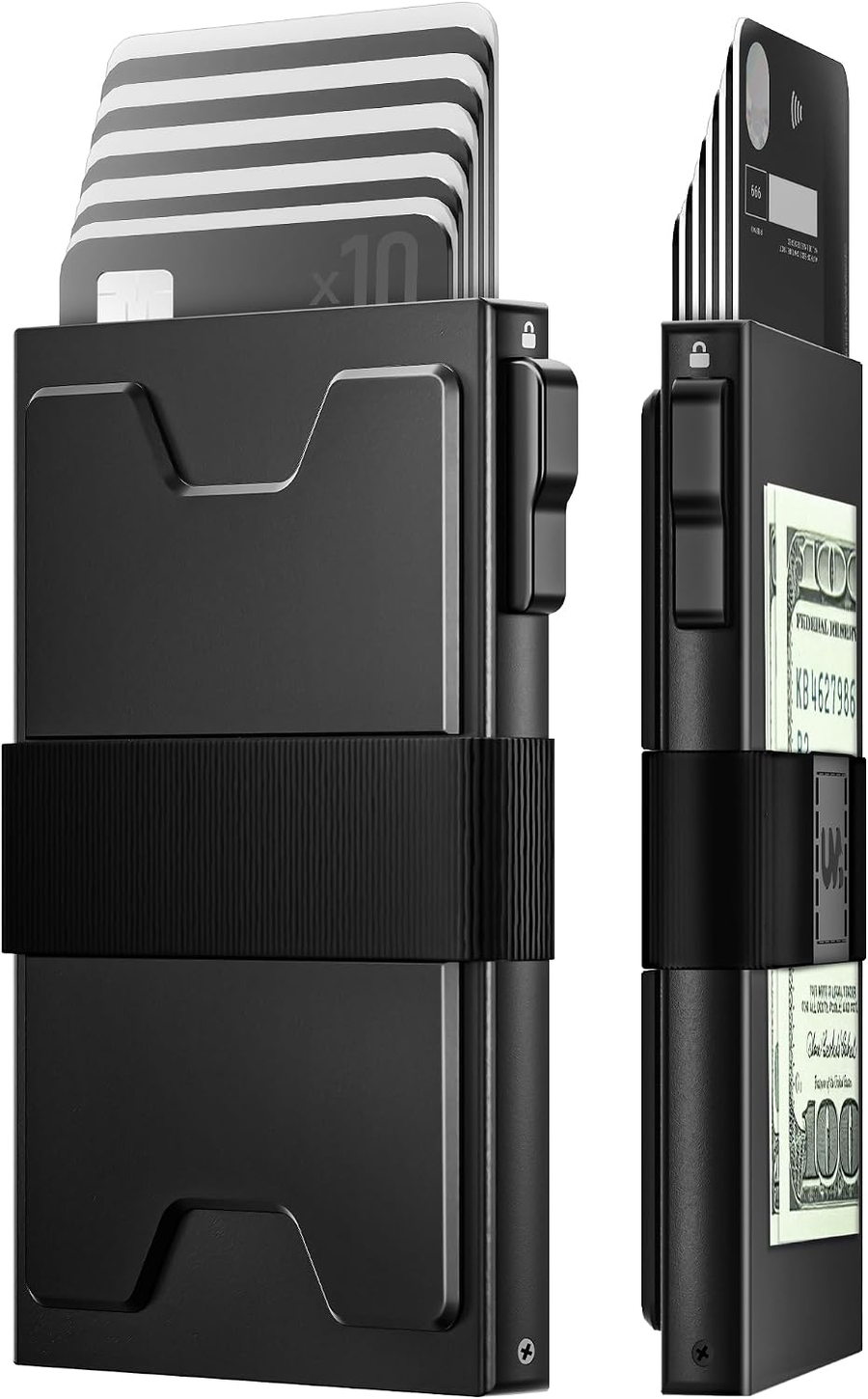 Slim RFID Metal Wallet with Pop-Up Card Holder