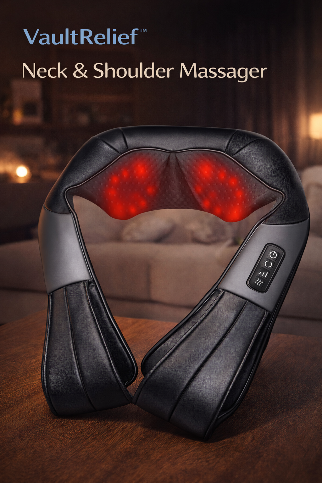 Vault Relief™ Nekteck Shiatsu Neck Massager with Heat for Pain Relief Deep Tissue, 2026 Upgraded 3D Back Shoulder Kneading Massage Pillow, Body Muscle Relaxation Tools Gifts for Him Her, Black (NOT Cordless)
