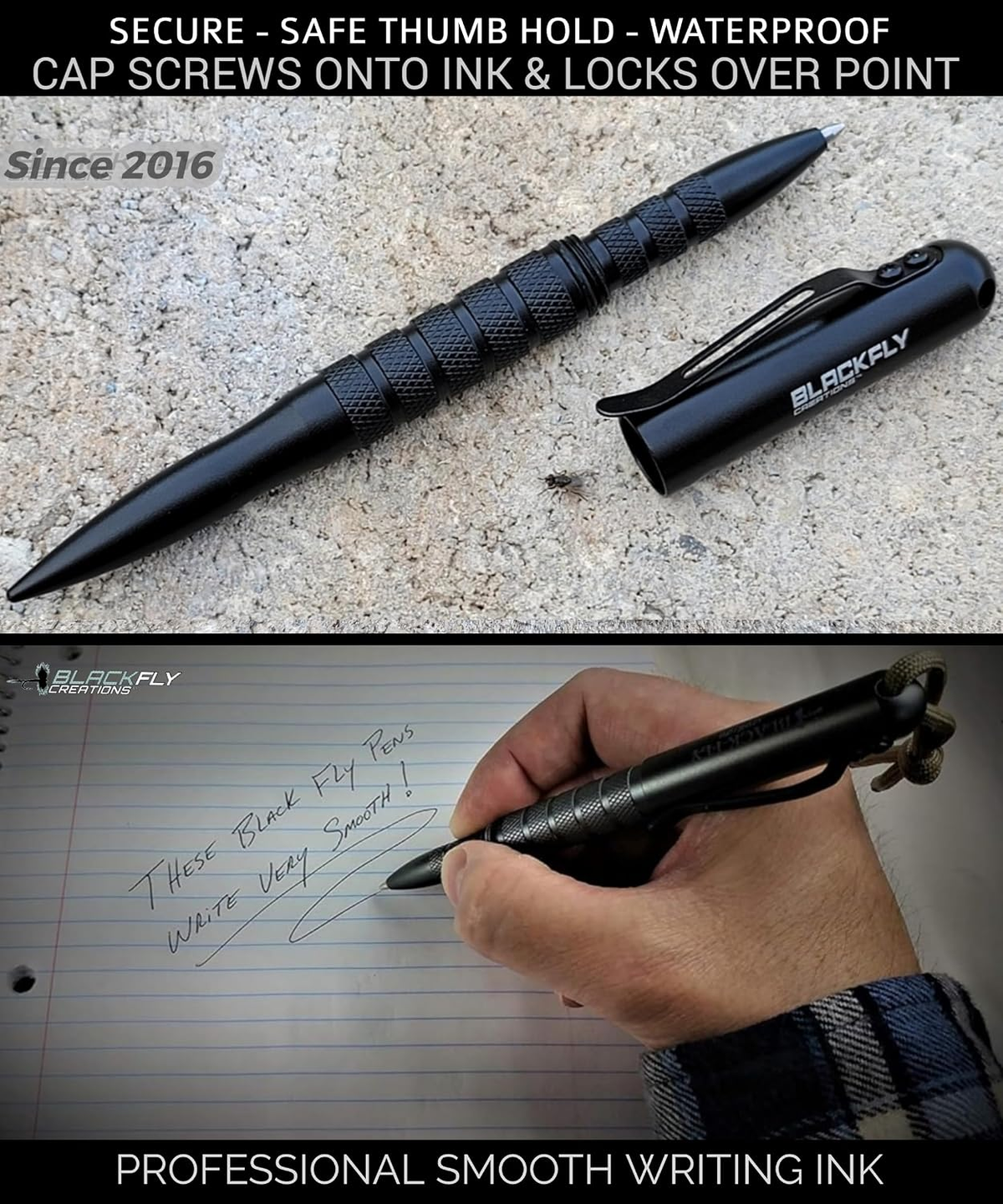Viral Vault Black Fly Tactical EDC Pen – 6061 Aluminum