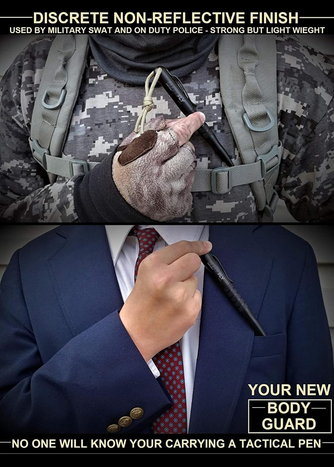 Viral Vault Black Fly Tactical EDC Pen – 6061 Aluminum