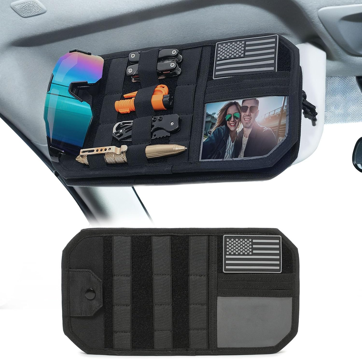 Viral Vault MOLLE Sun Visor Organizer – 11-Zone Storage