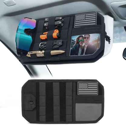 Viral Vault MOLLE Sun Visor Organizer – 11-Zone Storage
