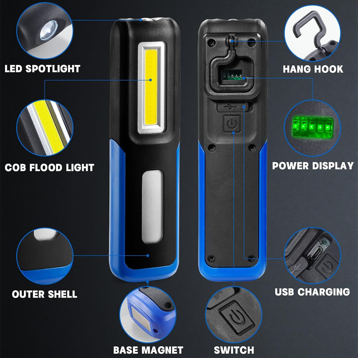 Viral Vault Magnetic Work Light – 500 Lumens
