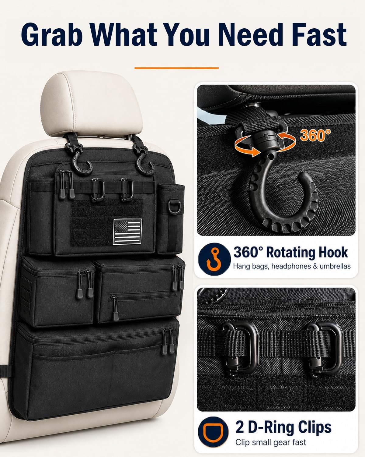 Viral Vault Tactical Seat Back Organizer
