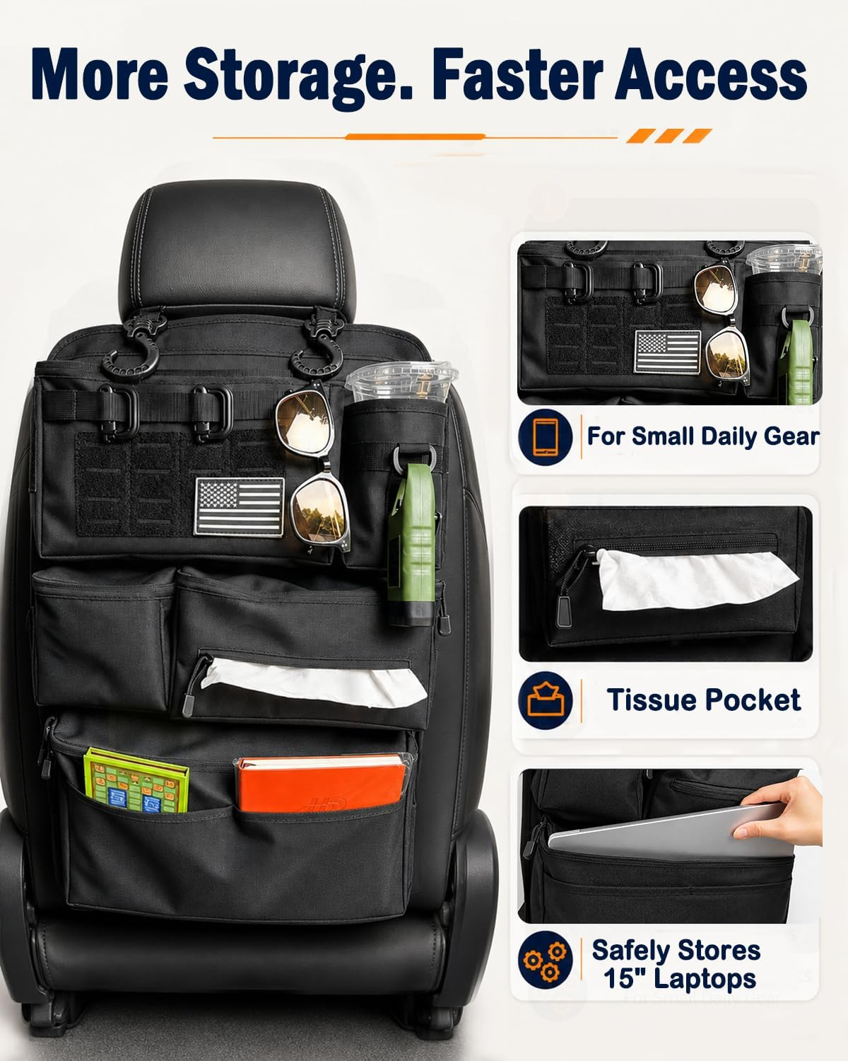 Viral Vault Tactical Seat Back Organizer