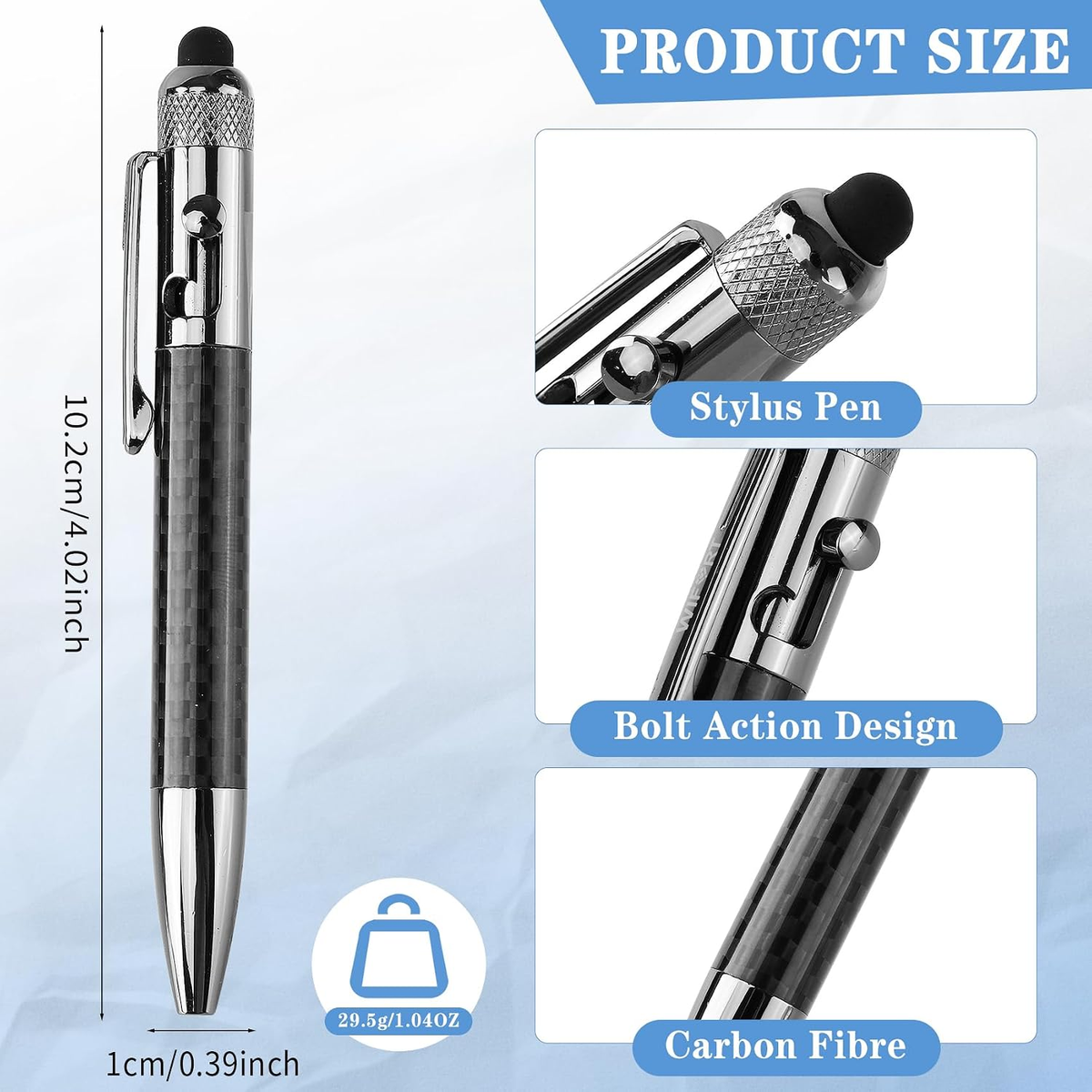 WIFORT Carbon Fiber Bolt-Action Pen with Stylus