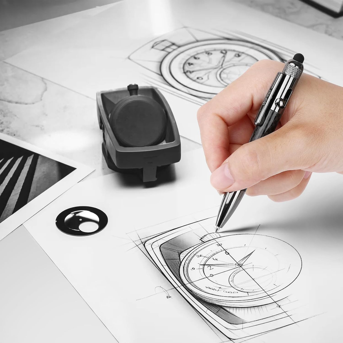 WIFORT Carbon Fiber Bolt-Action Pen with Stylus