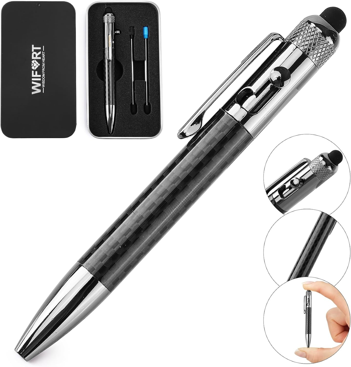 WIFORT Carbon Fiber Bolt-Action Pen with Stylus