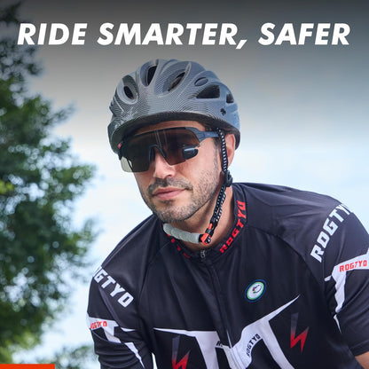 Trieye Cycling Glasses with Rear-View Mirror - Sports Sunglasses for Men & Women - UV-400 Protection