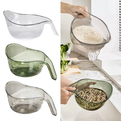 Rice Washing Bowl Plastic Colander Sieve Vegetable Drainer Basket Kitchen Tools Food Beans Sieve Fruit Drainer