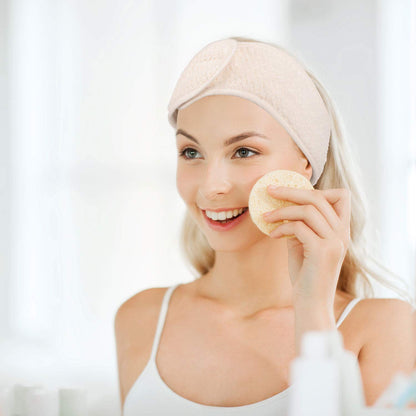 Whaline 4 Pack Spa Facial Headband, Pea Green, Pink, Beige, Light Gray | Makeup Hair Wrap, Adjustable Hair Band, Soft Towel Head Band, for Face Washing, Shower Sports Yoga
