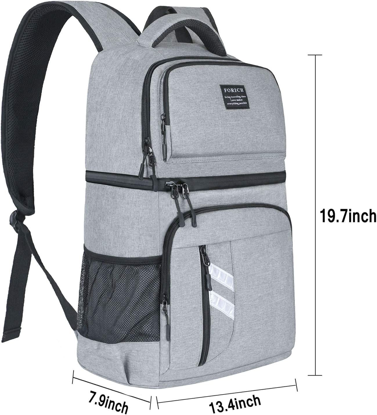 FORICH Backpack Cooler Leakproof Insulated Waterproof Backpack Cooler Bag, Lightweight Soft Beach Cooler Backpack for Men Women to Work Lunch Picnics Camping Hiking, 30 Cans