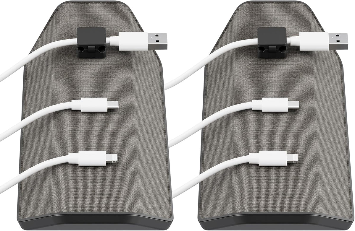 Viral Vault Magnetic Cable Holder — Weighted Base & 3 Magnetic Cable Clips