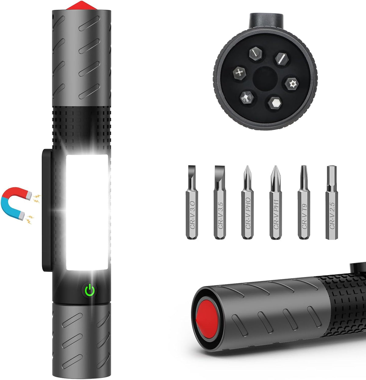 **Viral Vault 1200-Lumen Rechargeable EDC Flashlight — 9 Lighting Modes, Magnetic Base & USB-C Charging**