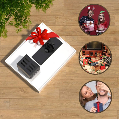 Magnetic Bottle Opener with Cap Catcher, Man Cave Accessories Removable Wall Mounted Beer Bottle Opener for Kitchen Fridge, Beer Gifts for Men (Black)