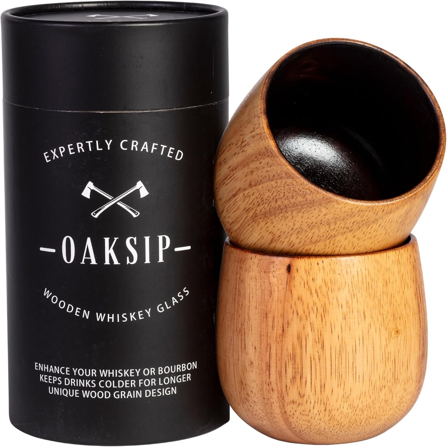 The Original Wooden Bourbon Drinking Glass Bourbon Gifts for Men | Wooden Old Fashioned Glass | Great Whiskey Gifts for Husband, Dad, or Brother | Perfect Present for Men Who Have Everything