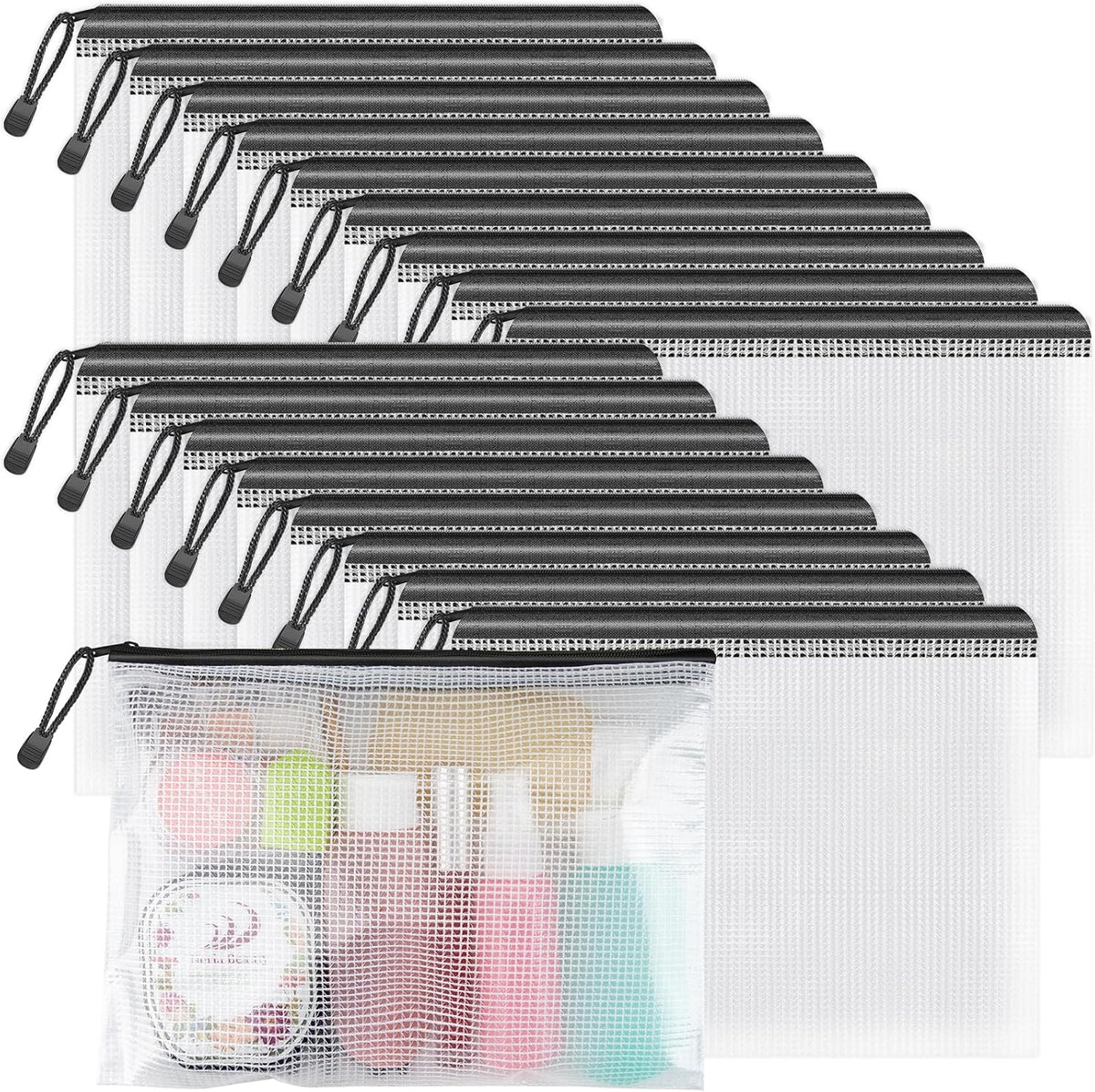 18-Pack Clear PVC Zipper Storage Bags – Large Reusable Organizer Pouches