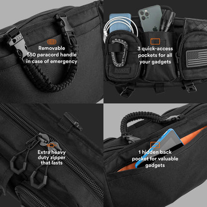 Fitdom Tactical Everyday Sling Bag – Heavy-Duty EDC Crossbody Bag with MOLLE Webbing