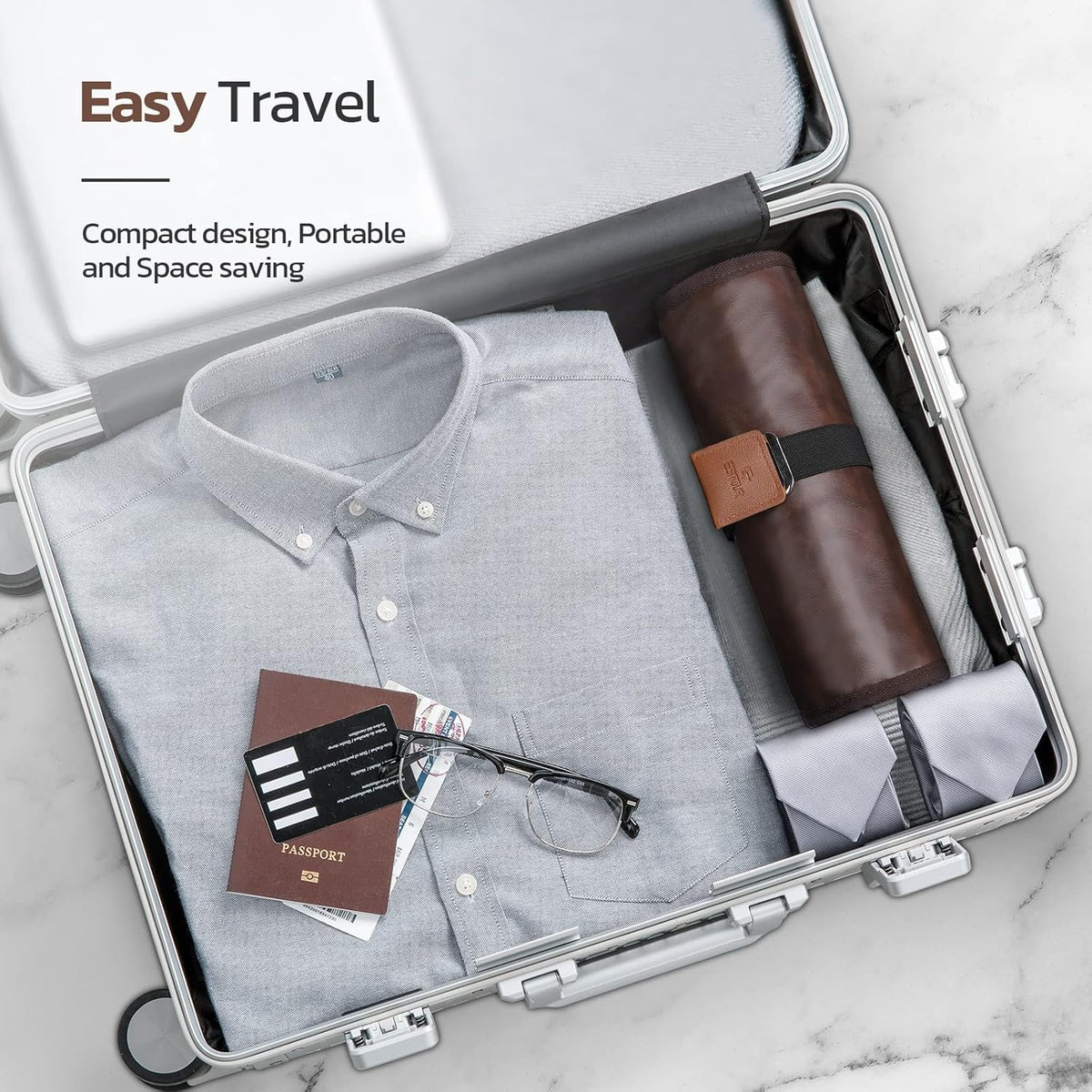 Men's Roll-Up Travel Toiletry Bag – 13 Pockets, Hanging Design & Wet-Dry Storage