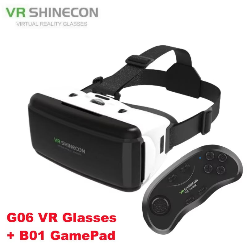 Virtual Reality VR Glasses IMAX Huge Screen 3D Glasses Google Cardboard Box VR Helmet for 4.5-6.53" Phone,Support Game Joysticks