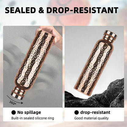 Copper Water Bottle Leak-Proof Insulated Copper Water Bottle Portable Leakproof 27Oz Cup for Gym Camping Traveling Sports Daily