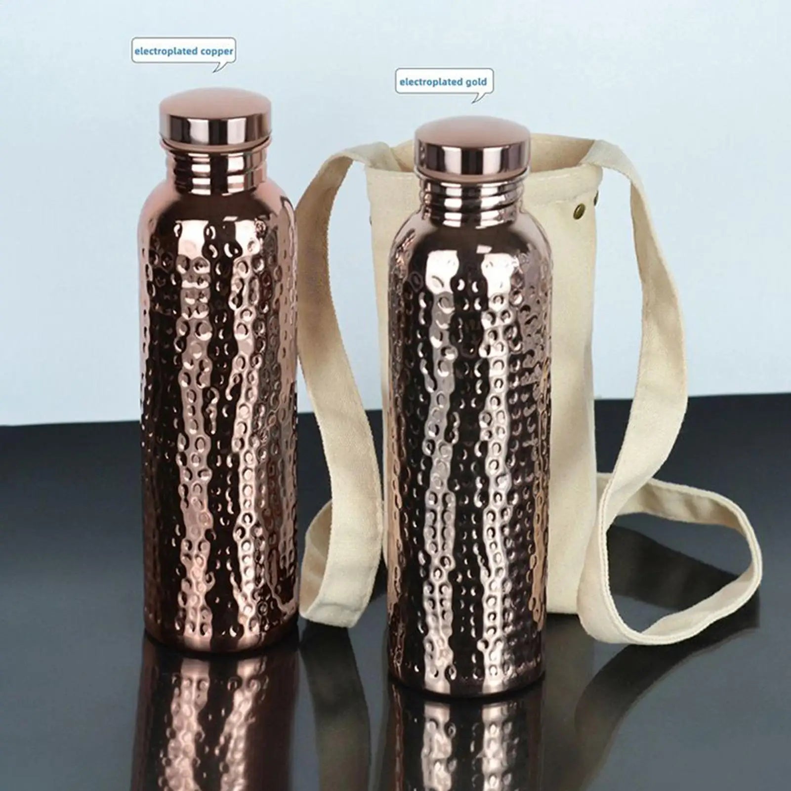 Copper Water Bottle Leak-Proof Insulated Copper Water Bottle Portable Leakproof 27Oz Cup for Gym Camping Traveling Sports Daily