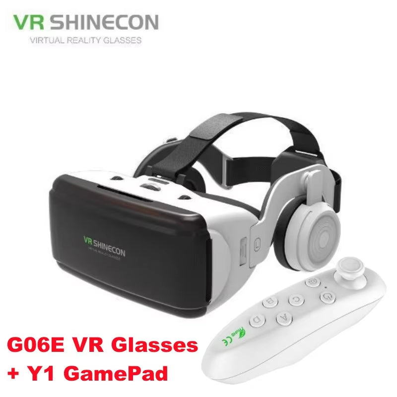 Virtual Reality VR Glasses IMAX Huge Screen 3D Glasses Google Cardboard Box VR Helmet for 4.5-6.53" Phone,Support Game Joysticks