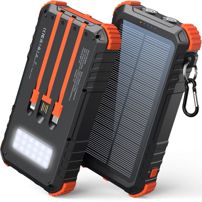 JIUMESS 26800Mah Solar Power Bank, USB Portable Solar Charger Compatible for Iphone, Android Phone