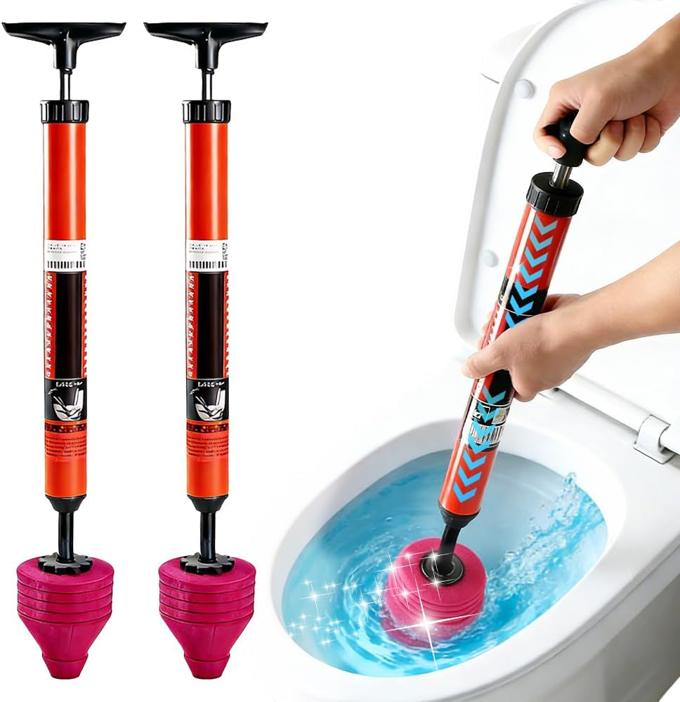 High Pressure Toilet Unblock a Shot, Toilet Plunger Clog Remover Tool, Toilet Pipe Plunger Drain Clog Remover Sink Plunger Kit Plumbing Tool for Sink Bathroom Kitchen Bathtub Clogged Pipe (1 Pack)