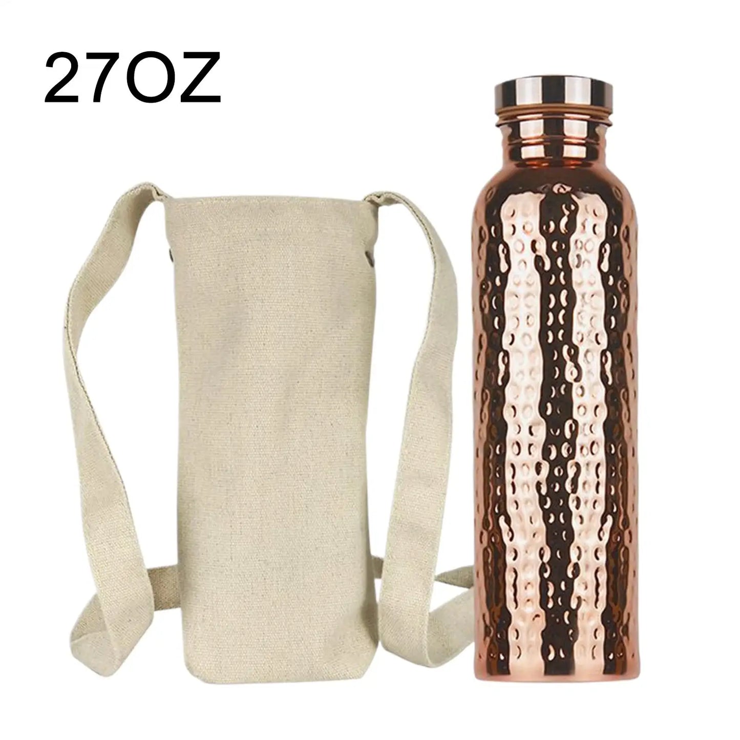 Copper Water Bottle Leak-Proof Insulated Copper Water Bottle Portable Leakproof 27Oz Cup for Gym Camping Traveling Sports Daily